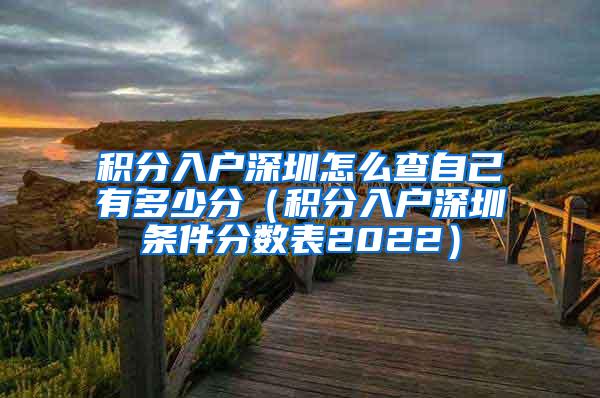 积分入户深圳怎么查自己有多少分（积分入户深圳条件分数表2022）