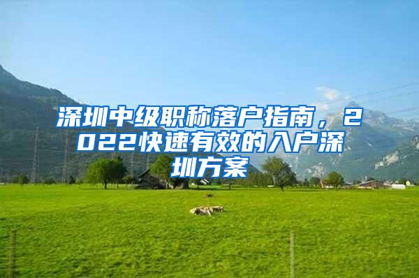 深圳中级职称落户指南，2022快速有效的入户深圳方案