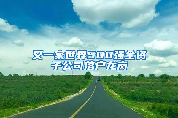 又一家世界500强全资子公司落户龙岗