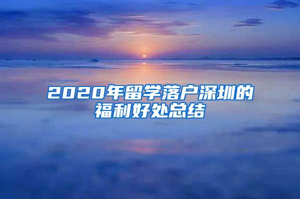 2020年留学落户深圳的福利好处总结