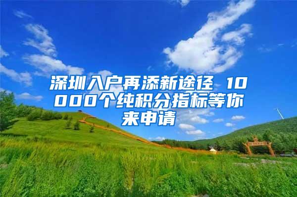 深圳入户再添新途径 10000个纯积分指标等你来申请