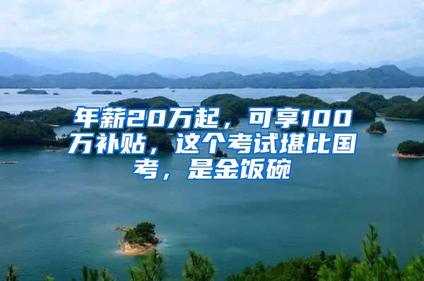 年薪20万起，可享100万补贴，这个考试堪比国考，是金饭碗