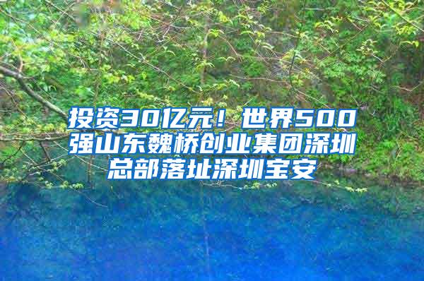 投资30亿元！世界500强山东魏桥创业集团深圳总部落址深圳宝安