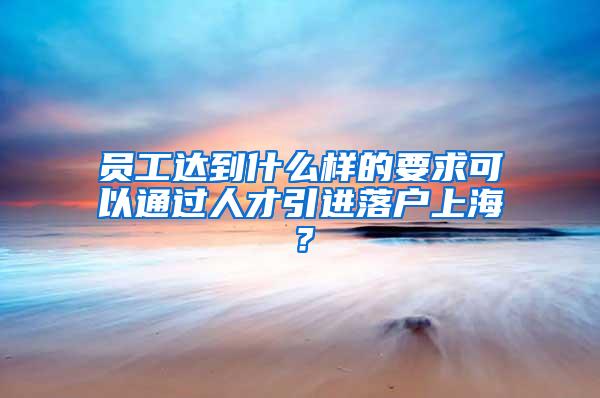 员工达到什么样的要求可以通过人才引进落户上海？