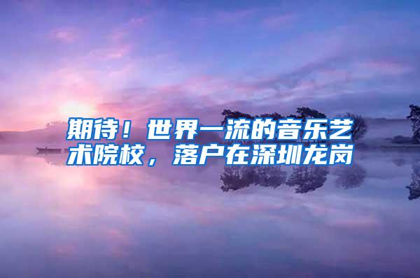 期待！世界一流的音乐艺术院校，落户在深圳龙岗