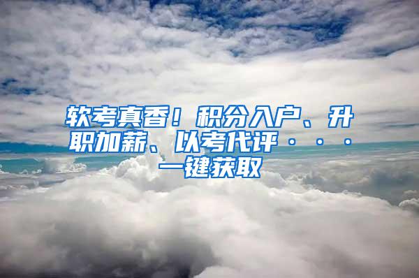 软考真香！积分入户、升职加薪、以考代评···一键获取