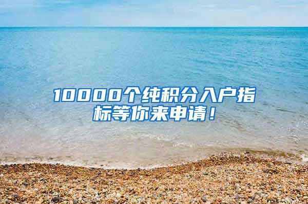 10000个纯积分入户指标等你来申请！