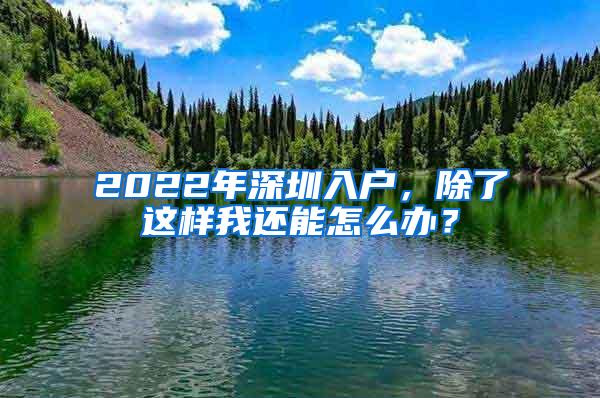 2022年深圳入户，除了这样我还能怎么办？