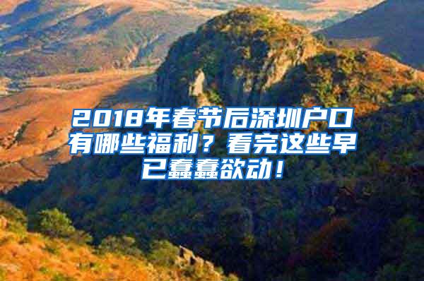 2018年春节后深圳户口有哪些福利？看完这些早已蠢蠢欲动！