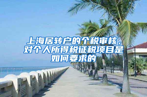 上海居转户的个税审核，对个人所得税征税项目是如何要求的