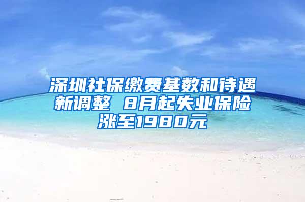 深圳社保缴费基数和待遇新调整 8月起失业保险涨至1980元