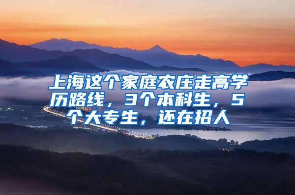 上海这个家庭农庄走高学历路线，3个本科生，5个大专生，还在招人