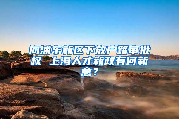 向浦东新区下放户籍审批权 上海人才新政有何新意？