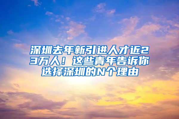 深圳去年新引进人才近23万人！这些青年告诉你选择深圳的N个理由