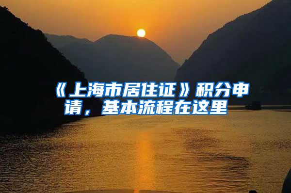 《上海市居住证》积分申请，基本流程在这里