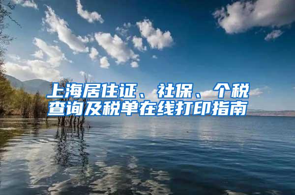 上海居住证、社保、个税查询及税单在线打印指南