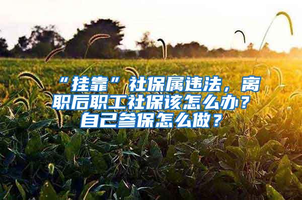 “挂靠”社保属违法，离职后职工社保该怎么办？自己参保怎么做？