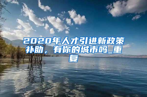 2020年人才引进新政策补助，有你的城市吗_重复