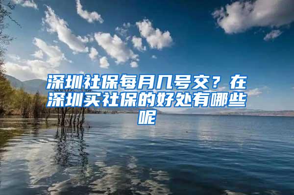 深圳社保每月几号交？在深圳买社保的好处有哪些呢