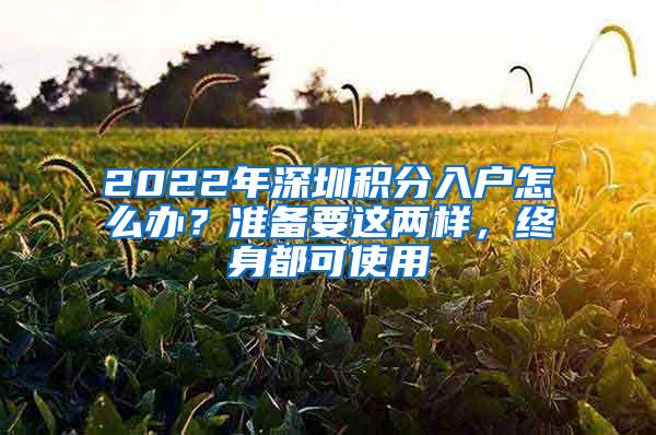 2022年深圳积分入户怎么办？准备要这两样，终身都可使用