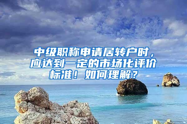 中级职称申请居转户时，应达到一定的市场化评价标准！如何理解？