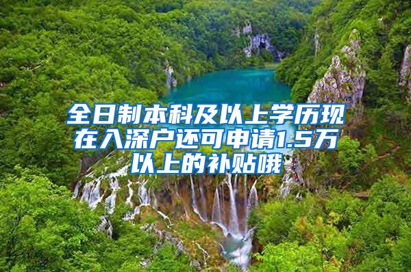 全日制本科及以上学历现在入深户还可申请1.5万以上的补贴哦