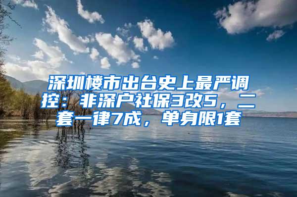 深圳楼市出台史上最严调控：非深户社保3改5，二套一律7成，单身限1套