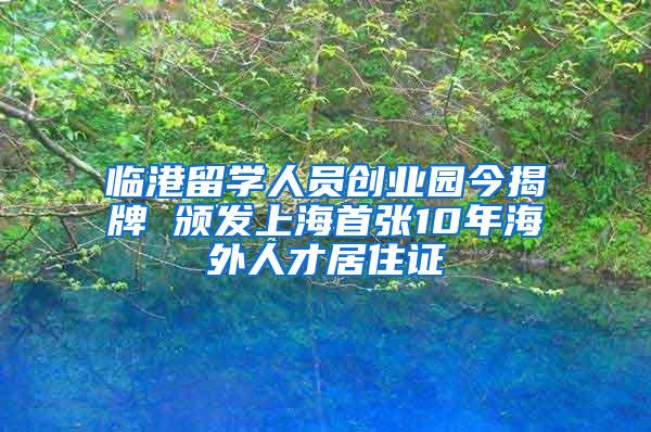 临港留学人员创业园今揭牌 颁发上海首张10年海外人才居住证