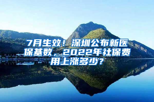 7月生效！深圳公布新医保基数，2022年社保费用上涨多少？