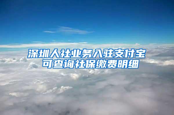 深圳人社业务入驻支付宝 可查询社保缴费明细