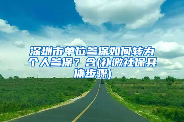 深圳市单位参保如何转为个人参保？含(补缴社保具体步骤)