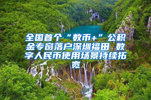 全国首个“数币+”公积金专窗落户深圳福田 数字人民币使用场景持续拓宽