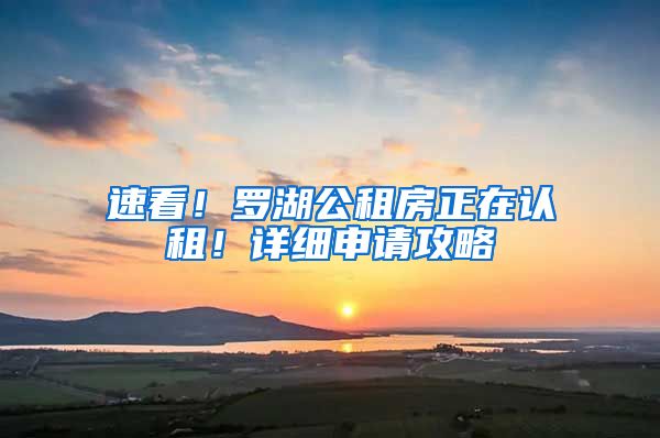 速看！罗湖公租房正在认租！详细申请攻略→