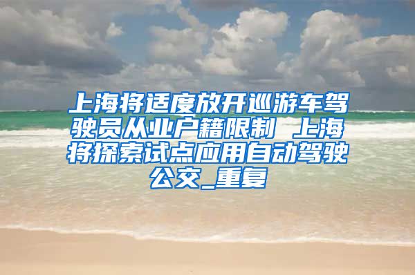 上海将适度放开巡游车驾驶员从业户籍限制 上海将探索试点应用自动驾驶公交_重复