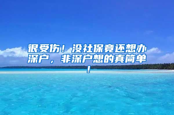 很受伤！没社保竟还想办深户，非深户想的真简单！