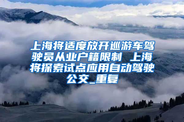 上海将适度放开巡游车驾驶员从业户籍限制 上海将探索试点应用自动驾驶公交_重复