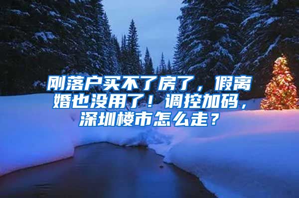 刚落户买不了房了，假离婚也没用了！调控加码，深圳楼市怎么走？