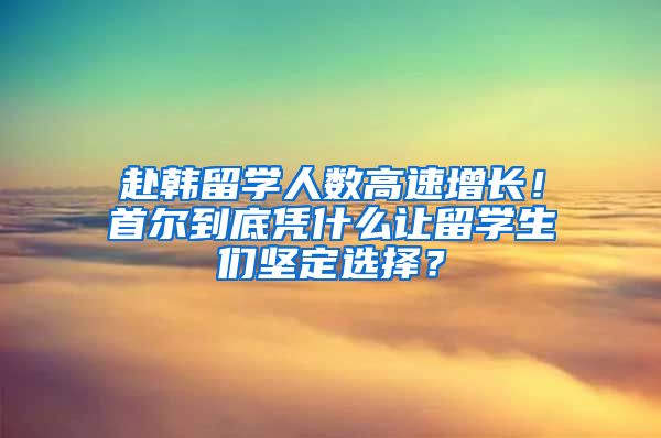 赴韩留学人数高速增长！首尔到底凭什么让留学生们坚定选择？