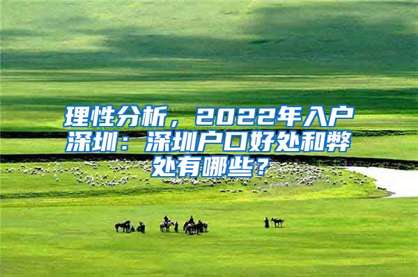 理性分析，2022年入户深圳：深圳户口好处和弊处有哪些？