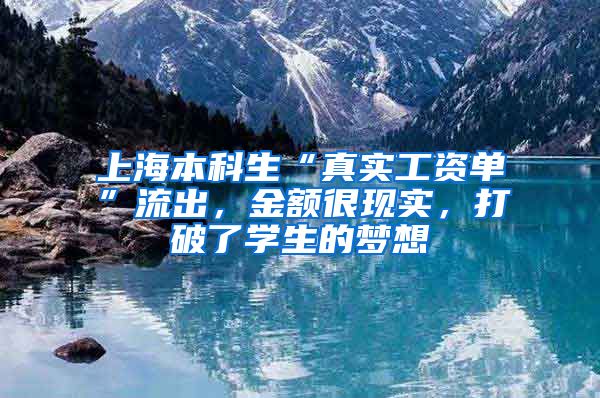 上海本科生“真实工资单”流出，金额很现实，打破了学生的梦想