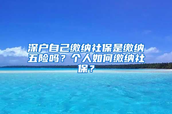 深户自己缴纳社保是缴纳五险吗？个人如何缴纳社保？