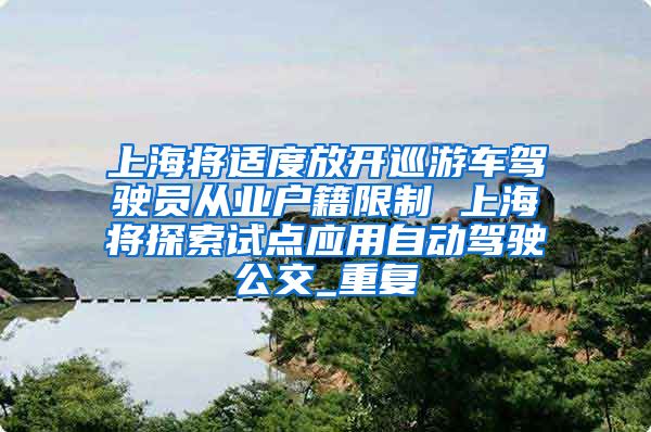 上海将适度放开巡游车驾驶员从业户籍限制 上海将探索试点应用自动驾驶公交_重复