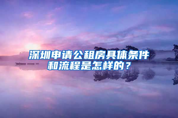 深圳申请公租房具体条件和流程是怎样的？