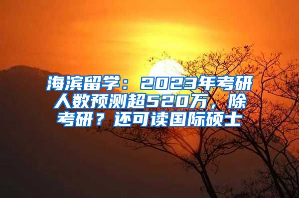 海滨留学：2023年考研人数预测超520万，除考研？还可读国际硕士