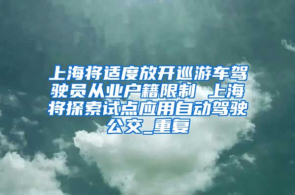 上海将适度放开巡游车驾驶员从业户籍限制 上海将探索试点应用自动驾驶公交_重复