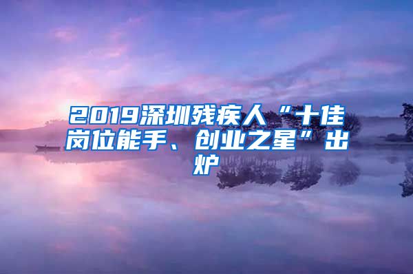 2019深圳残疾人“十佳岗位能手、创业之星”出炉