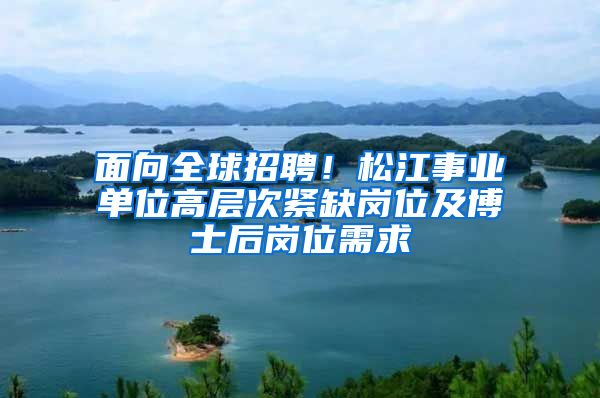 面向全球招聘！松江事业单位高层次紧缺岗位及博士后岗位需求→