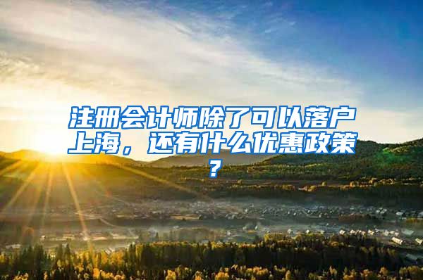 注册会计师除了可以落户上海，还有什么优惠政策？