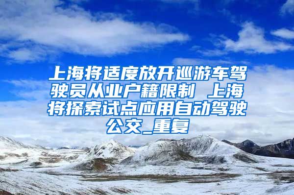 上海将适度放开巡游车驾驶员从业户籍限制 上海将探索试点应用自动驾驶公交_重复