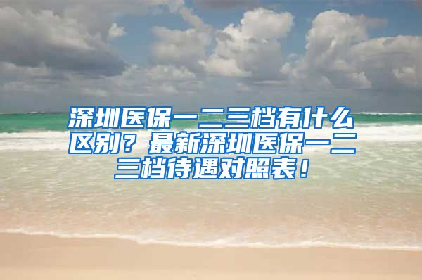 深圳医保一二三档有什么区别？最新深圳医保一二三档待遇对照表！